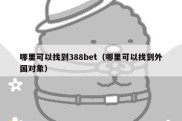 哪里可以找到388bet（哪里可以找到外国对象）