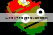 we扑克台子注册（微扑克玩家在哪里找）