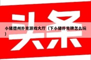 小猪德州扑克游戏大厅（下小猪扑克牌怎么玩）