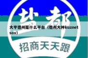 大亨德州是什么平台（德州大神kuznetsov）
