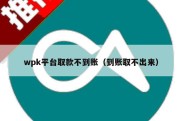 wpk平台取款不到账（到账取不出来）