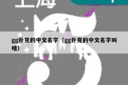 gg扑克的中文名字（gg扑克的中文名字叫啥）