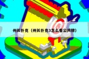 州长扑克（州长扑克3怎么看公共牌）