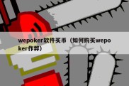 wepoker软件买币（如何购买wepoker作弊）
