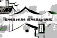 德州棋牌单机游戏（德州棋牌怎么玩规则）