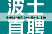 德州线上锦标赛（wsop德州线上比赛）