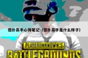 德扑高手心得笔记（德扑高手是什么样子）