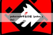 pokernow平台介绍（poker site）