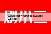 wepoker软件技巧攻略（wepoker手机版）