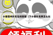 小猪德州扑克在线客服（下小猪扑克牌怎么玩）