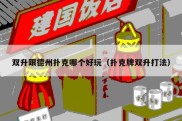 双升跟德州扑克哪个好玩（扑克牌双升打法）