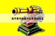 关于奥马哈是什么意思的信息