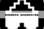 德州短牌胜率表（德州短牌胜率计算器）
