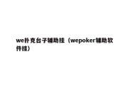 we扑克台子辅助挂（wepoker辅助软件挂）