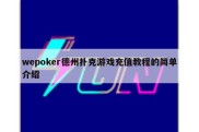 wepoker德州扑克游戏充值教程的简单介绍