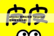 wepoker德州玩家群（wepoker德州有没有作弊）