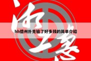 hh德州扑克输了好多钱的简单介绍