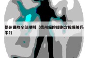 德州保险全部规则（德州保险规则含投保筹码不?）