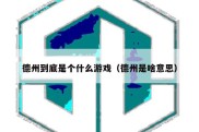 德州到底是个什么游戏（德州是啥意思）