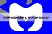 天天畅玩德州最新网址（天天德州玩法介绍）