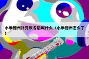 小米德州扑克改名后叫什么（小米德州怎么了）