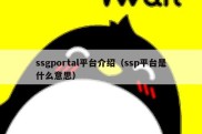ssgportal平台介绍（ssp平台是什么意思）