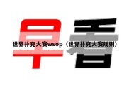 世界扑克大赛wsop（世界扑克大赛规则）