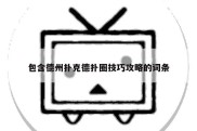 包含德州扑克德扑圈技巧攻略的词条